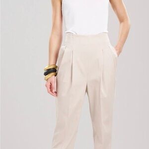 Natori Cotton Chino High Waisted Pleated Pants NWT size 14
